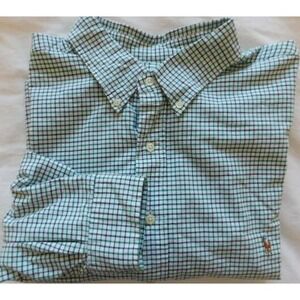 NWT Ralph Lauren WHITE w/ GREEN/BLACK Check Long Sleeve Oxford Shirt 2XB BigTall